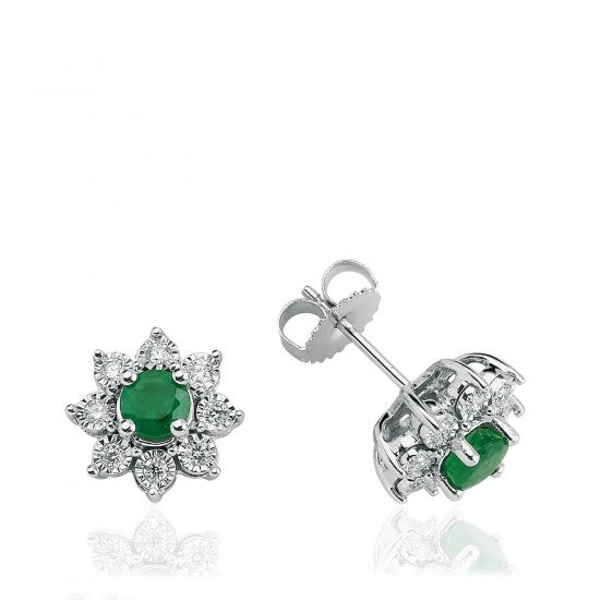 Обеци със смарагди и диаманти 1.22карата